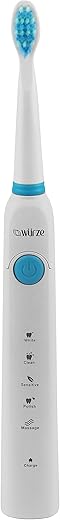 Sonic Electric Rechargeable Toothbrush 1901 Series with Sonic Technology, for Men, Women, Adults with 5 Modes Better Interdental Cleaning | Ipx7 Waterproof | 40,000 Strokes/min | 4 Hour Charge Lasting Upto 30 Days | 3 Brush Head | Extra Soft Bristles