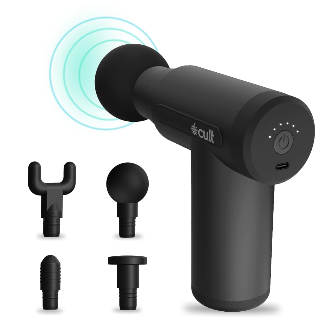 CULT Volt, Full Body Professional Gun Massager, QuietMotion Tech, Deep Tissue Percussions, 3000mAh battery, 6 Speed levels, Silicone head, Lightweight, Carry Pouch.