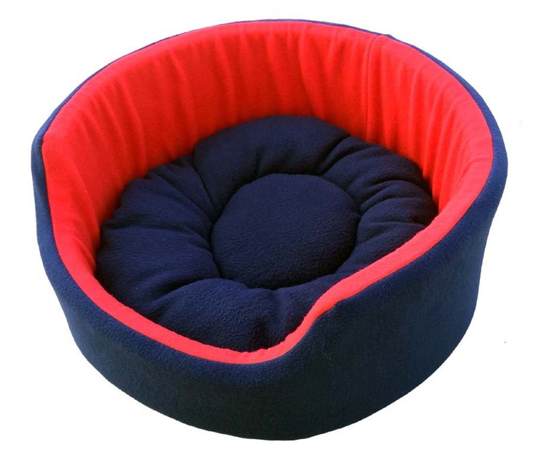 PAWSOME Luxurious Both Side Soft Dog/Cat Bed, Red/Blue (Large)