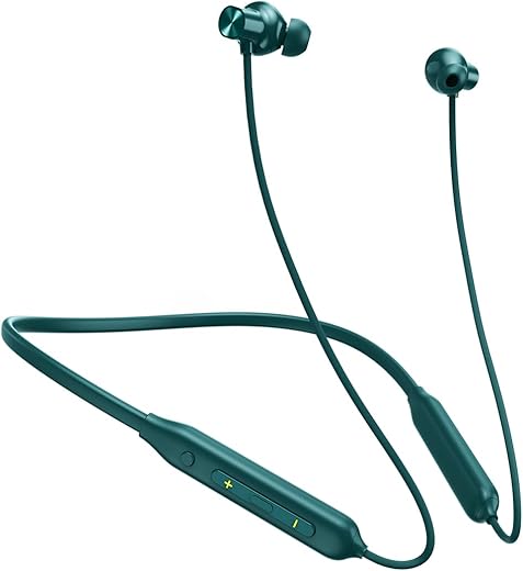 pTron Tangent Rush w/ 50Hrs Playtime, Pristine Sound, Dual-Device Pairing, Bluetooth 5.4 Wireless in-Ear Earphones with Mic, Voice Assistant, Type-C Fast Charging &amp; IPX5 Water Resistant (Forest Green)