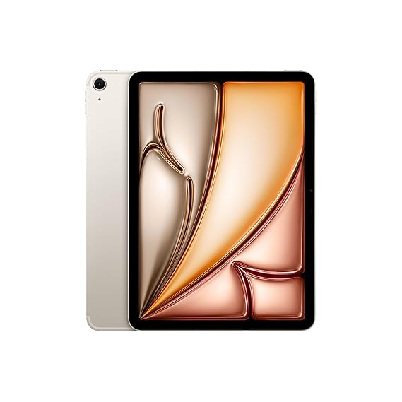Apple iPad Air 11″ (M2): Liquid Retina Display, 1TB, Landscape 12MP Front Camera / 12MP Back Camera, Wi-Fi 6E + 5G Cellular with eSIM, Touch ID, All-Day Battery Life — Starlight