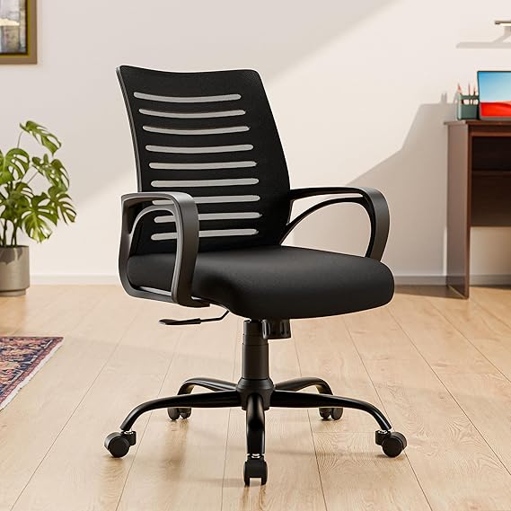 Green Soul Atom | Ergonomic Office Chair for Home &amp; Office | 12 Months Warranty | Comfortable &amp; Spacious Seat | Rocking-tilt Mechanism | Heavy Duty Metal Base (Black)