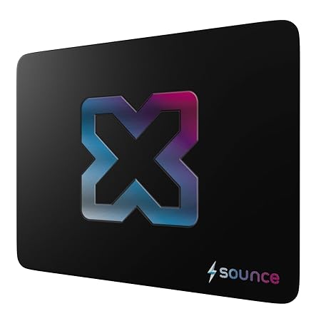 Sounce Ergonomic Mouse Pad, Non-Slip, Anti-Skid, Waterproof, Splash-Proof Precision Tracking, Durable, Suitable for Gaming, Computer, Laptop, Home &amp; Office (9.8 X 8.2 Inch Black).