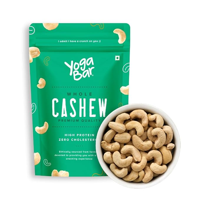 YogaBar Premium Cashews 500g | Whole 320 Kaaju| 100% Natural King Size Crunchy Kaju | Premium Nuts & Dry Fruits | Rich in Fibre, Vitamin E, K, B6 | Boost Immunity| Healthy Snacks | Dry Fruit Gift Pack