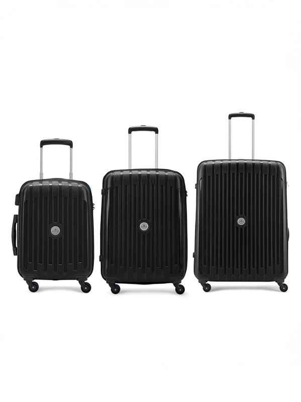 Aristocrat Hard Body Set of 3 Luggage 4 Wheels - Armstrong 3 (Small 53cm|Medium 65cm|Large 78cm) - Trolley Bag - Black, Blue