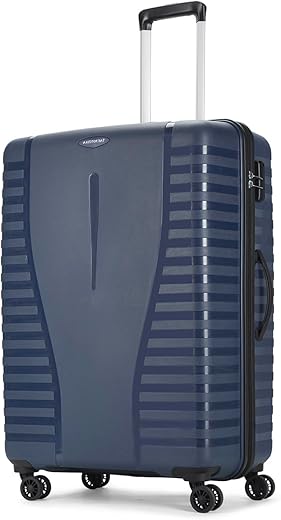 Aristocrat Large Polypropylene Airpro Spinner Check-in 75 Cm() 8 Wheels Trolley Bags for Travel Hard Case Luggage, Lightweight Bag with Combination Lock &amp; Robust Trolley with 3 Years Warranty (Blue)