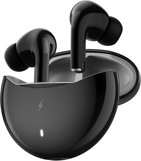 Fire-Boltt Aero TWS Earbuds Custom EQ, Wireless Bluetooth 5.4, Music &amp; App Support, 50H Playtime, Fast Charging Case, 50ms Low Latency for Gaming, Touch Controls, IPX4 Waterproof, Clear Calls - Black