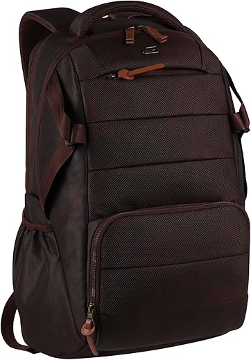 Gear Aspire 3 19"/35L Faux Leather Large Water Resistant 5 Compartment Laptop Backpack/Casual Backpack/Daypack/Travel Backpack/College Bag For Men/Women(Brown-Brown)