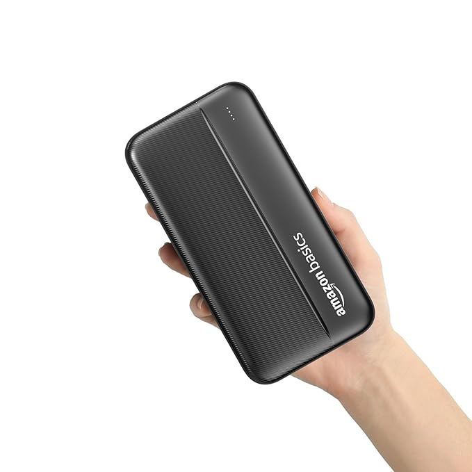 Amazon Basics 20000 mAh Power Bank | 22.5W Fast Charging | Dual Output & Input | Charge 3 Devices Simultaneously | for Smartphones, TWS Earbuds, Speakers, Tablets (Black)