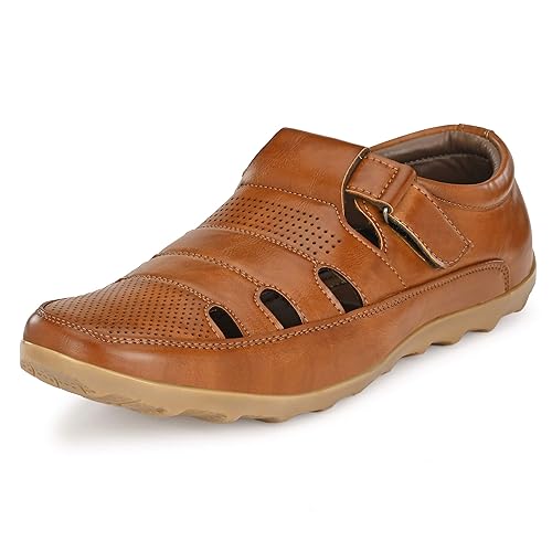 Centrino Men’s Sandals for Man | Stylish Fisherman Sandals with Cushioned Insole, Hook & Loop Strap, Comfortable Walking & Travel Sandal (2340)