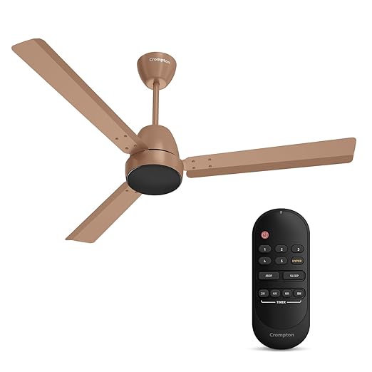 Crompton Energion Nucleoid 1200mm BLDC Ceiling Fan | Remote Control | BEE 5 Star Energy Rated | High Air Delivery | 4 Years Manufacturer Warranty | Gilded Beige