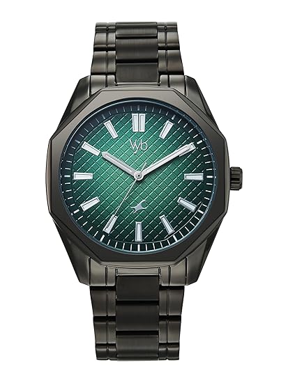 Fastrack Vyb Quest with Quartz Analog Green Dial Grey Zinc Alloy Strap Watch for Men - FV30042QM02W