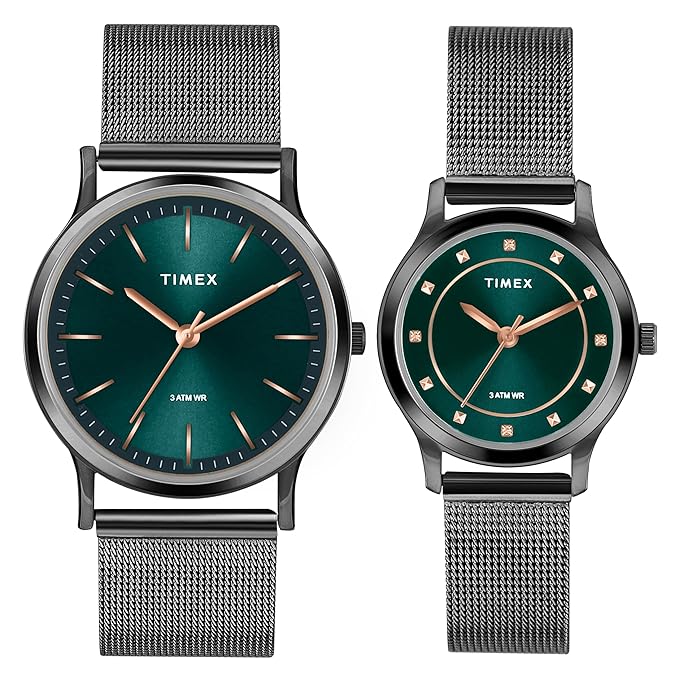 TIMEX Analog Watch for Pair with Round Dial & Water Resistant Couple's Wrist Watches
