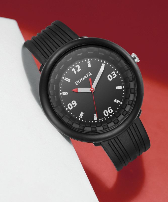 SONATA 77121PP05W F1 plastics Analog Watch - For Men