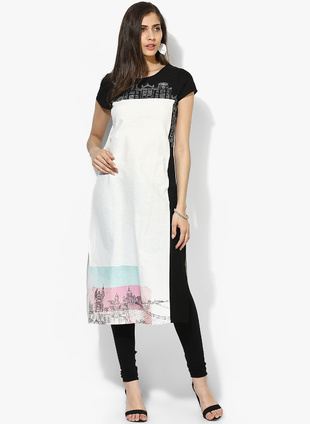 White Printed Kurta
