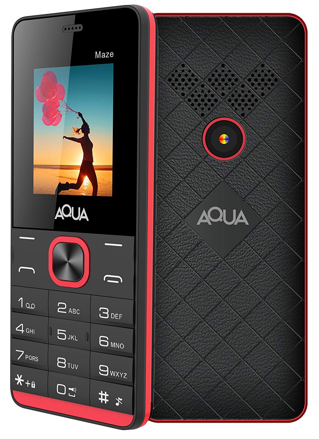 Aqua Maze (Dual Sim, 1000 Mah Battery,Black-Red) Rs.649