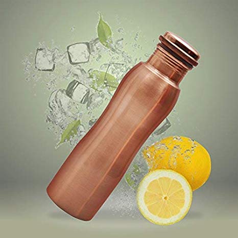 Kurtzy Copper Water Bottle Hot Cold Leak Proof Lacquer Ayurvedic Rs.509