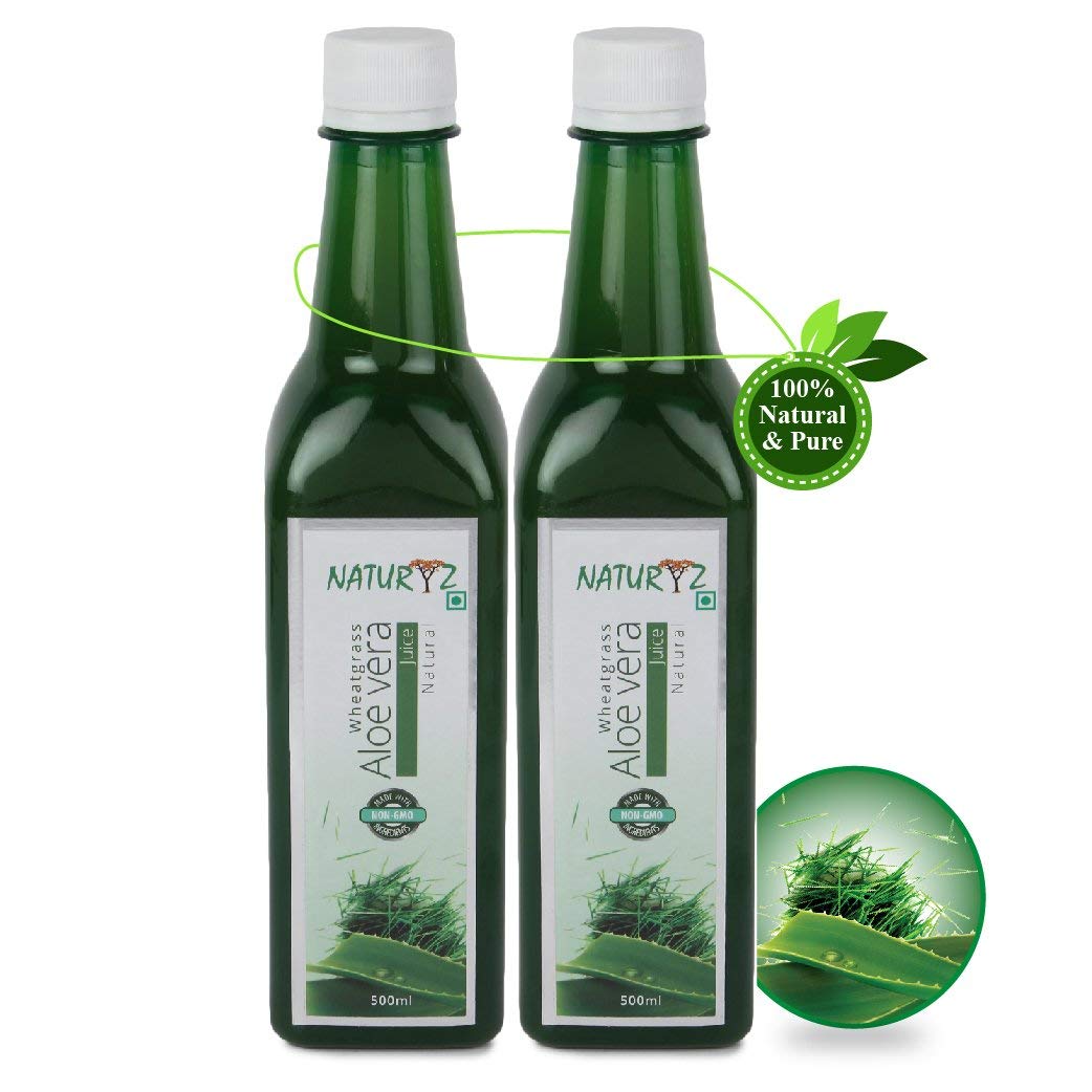 Naturyz Combo Of 100% Natural & Pure Aloe Vera Juice With Wheatgrass – 2 X 500Ml Pack of 2 Rs.359