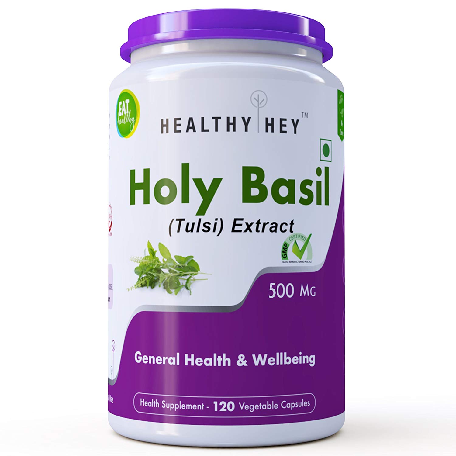 HealthyHey Tulsi Extract 120 Vegetarian Caps (Pack of 1) Rs.569 – Amazon