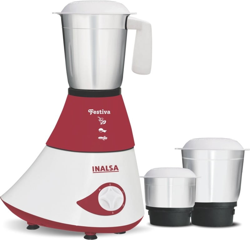 Inalsa Festiva 750 W Mixer Grinder  (Maroon, White, 3 Jars) Rs.1349 – Flipkart