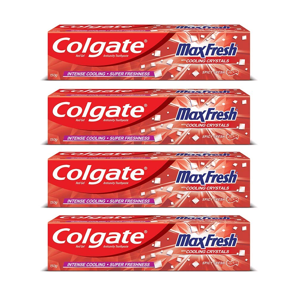 Colgate Maxfresh Spicy Fresh Red Gel Toothpaste, 150g (Pack of 4) Rs.276