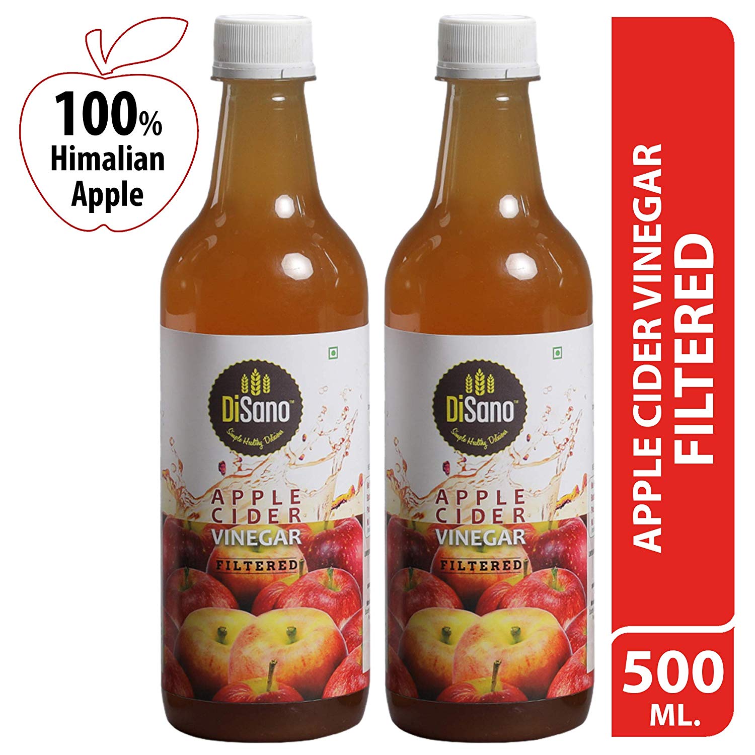 Disano Apple Cider Vinegar, Filtered, 2 X 500 ml Rs.183