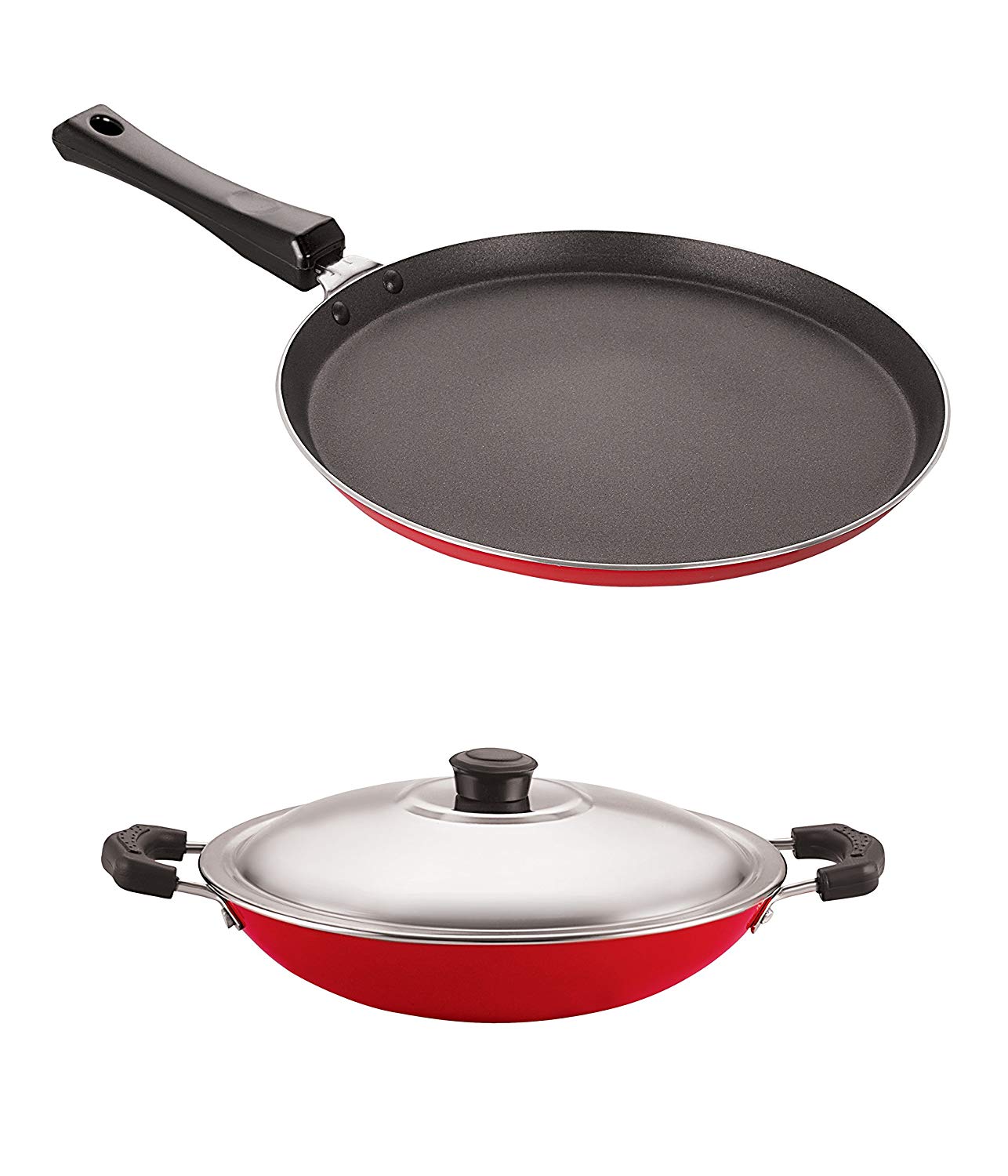 Nirlon Non-Stick Aluminium Cookware Set, 2-Pieces, Red (2.6mm_FT11_AC) Rs.325 – Amazon