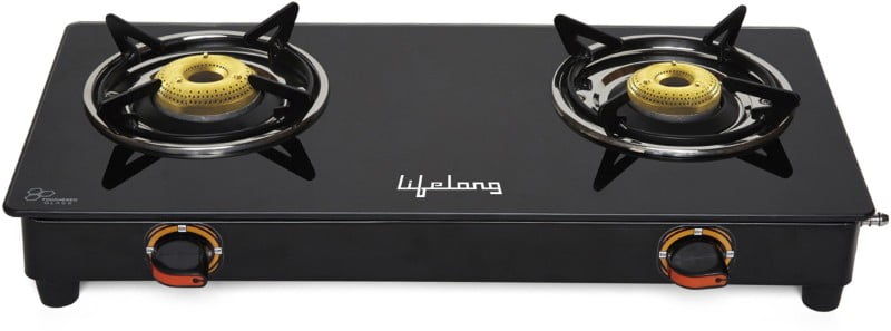 Lifelong LLGS118 Glass Manual Gas Stove  (2 Burners)