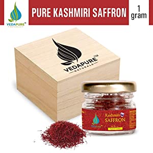 Veda Pure Natural Premium A++ Grade Organic Kashmir Saffron/Kesar Threads, 1 g