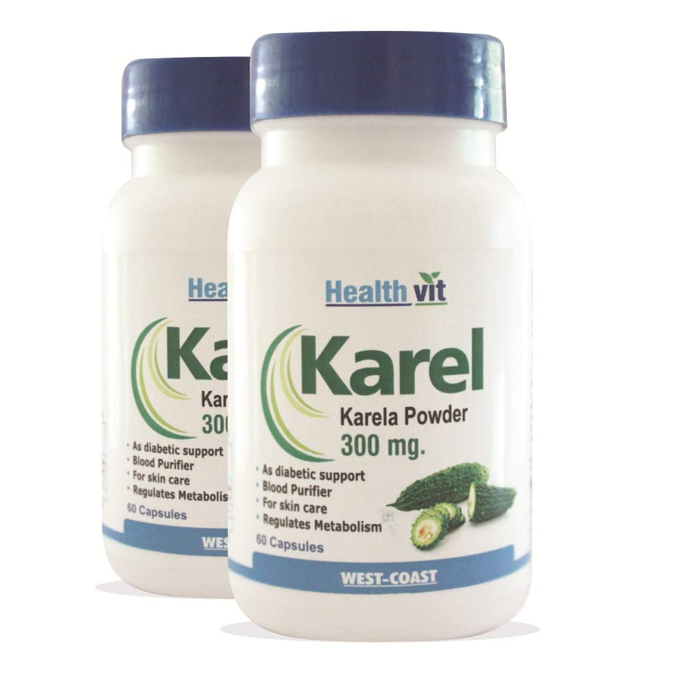 Healthvit Karel Karela Powder 300 mg – 60 Capsules (Pack of 2)