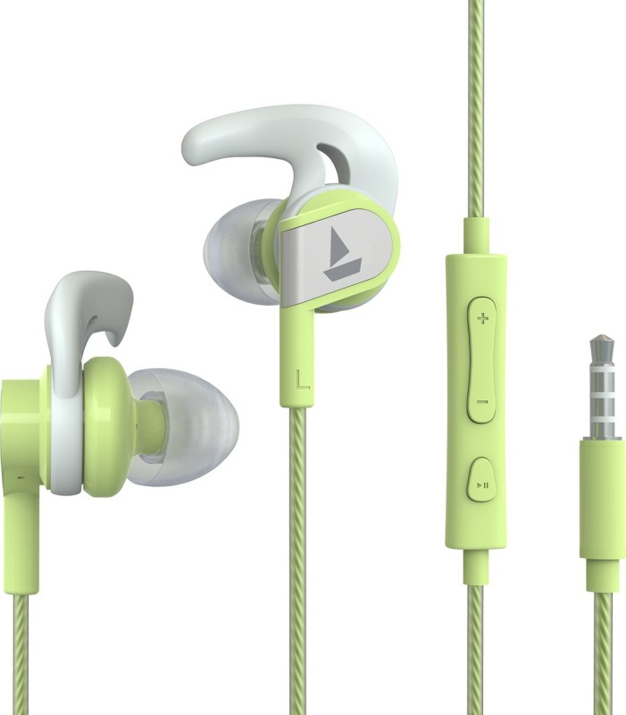 boAt Bassheads 242 Wired Headset(Spirit Lime, Wired in the ear)