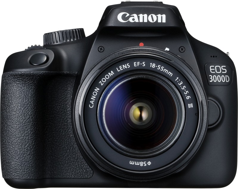Canon EOS 3000D DSLR Camera Single Kit with 18-55 Lens (Moto Pulse Escape Bluetooth Headset, 16GB Memory Card, Carry Case)(Black)