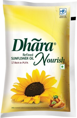Dhara Refined Sunflower Oil Pouch(1 L)