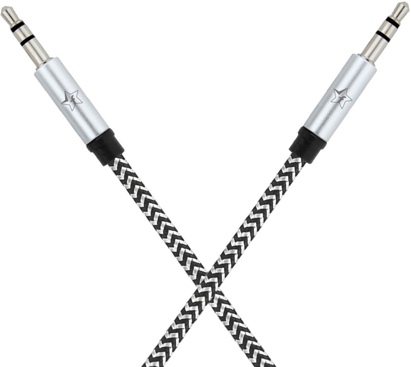 Flipkart Smartbuy AXRBD15M02 0 A 1.5 m AUX Cable(Compatible with Mobile, Tablet, Black, Silver, One Cable)