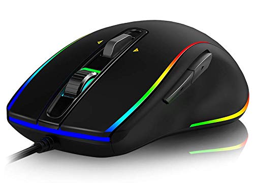 Live Tech GameOn RGB Gaming Mouse with Pixart Sensor | 6 Button Programmable | 1.8M Braided Cable | Up to 8000 DPI LED Mouse (GameOn)