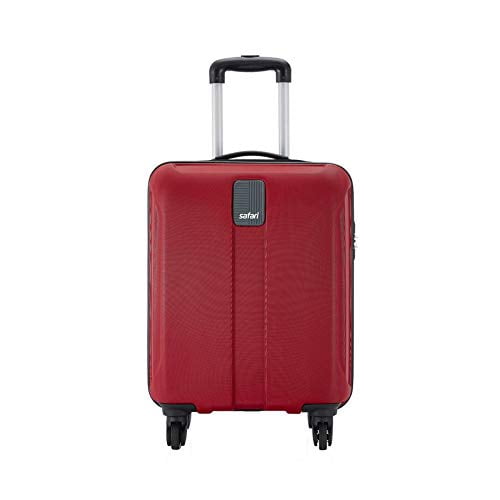 Safari Thorium Sharp Antiscratch 55 Cms Polycarbonate Red Cabin 4 wheels Hard Suitcase