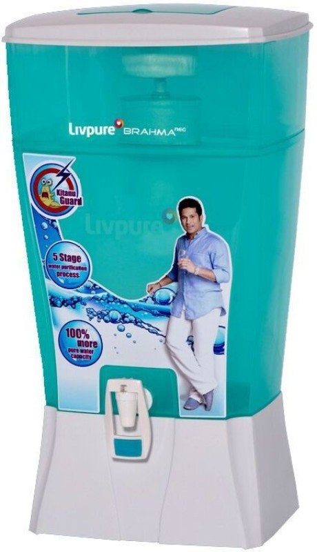 Livpure Brahma Neo 24 L Gravity Based Water Purifier(White, Sea Green)
