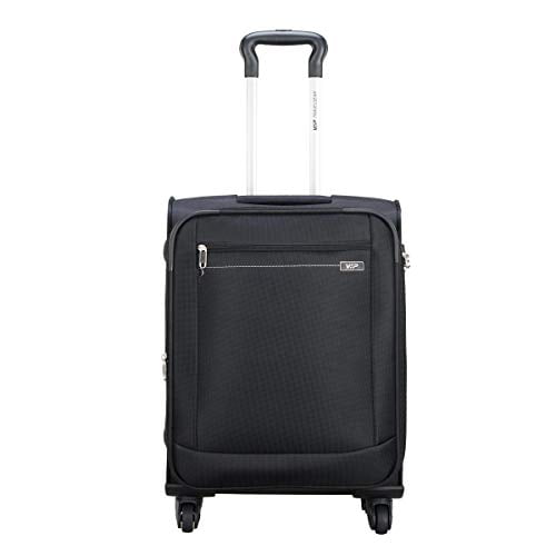 VIP Tide Polyester 56 Cms Black Softsided Cabin Luggage with Corner Guards & Expander