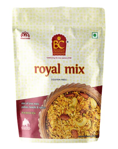 Bhikharam Chandmal – Royal Mix – Mix Namkeen – Mix Farshan – Indian Snacks – 375Gm (Pack of 1)