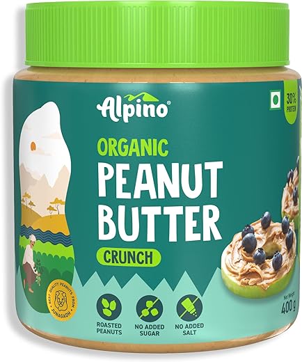 ALPINO Organic Natural Peanut Butter Crunch 400 G