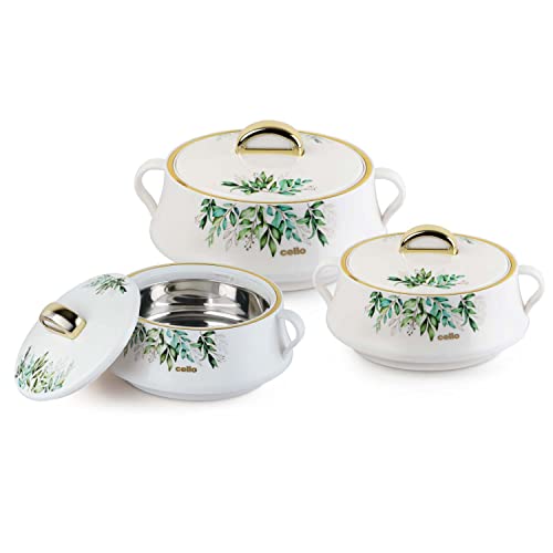 Cello Midas Casserole Gift Set with Inner Steel, 3pc(500ml, 1000ml, 1500ml)