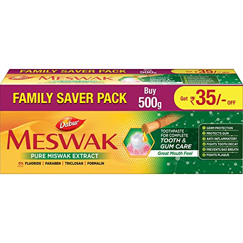 Dabur Meswak Complete Oral Care Toothpaste – 500g (2 x 200g + 1 x100g)