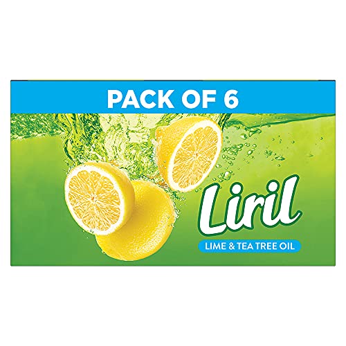 Liril Lemon & Tea Tree Natural Bathing Soap for Body 125 g (Combo Pack of 6)