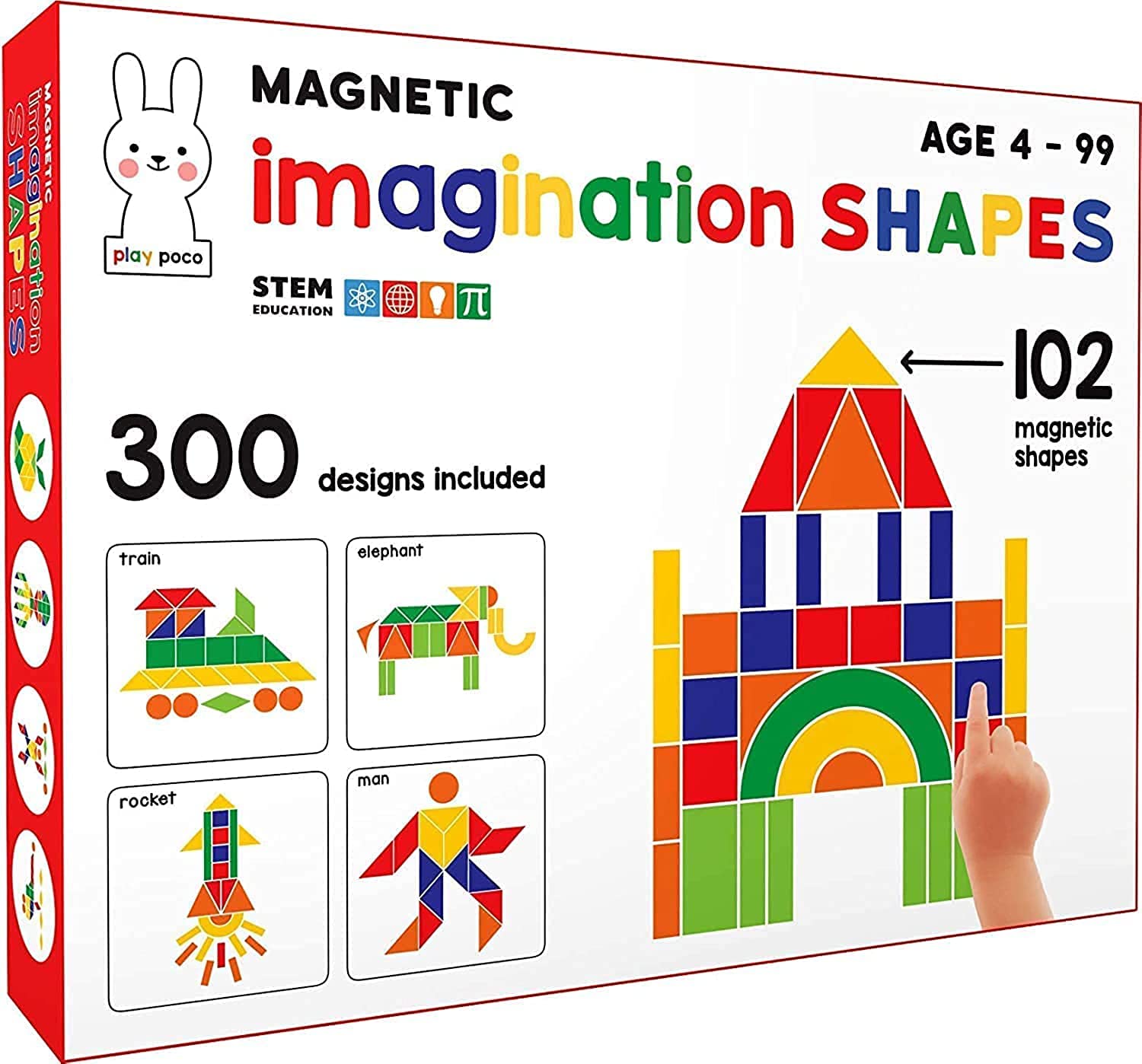 Play Poco Magnetic Imagination Shapes - with 102 Magnetic Shapes, 2 Magnetic Boards, 300 Design Booklet