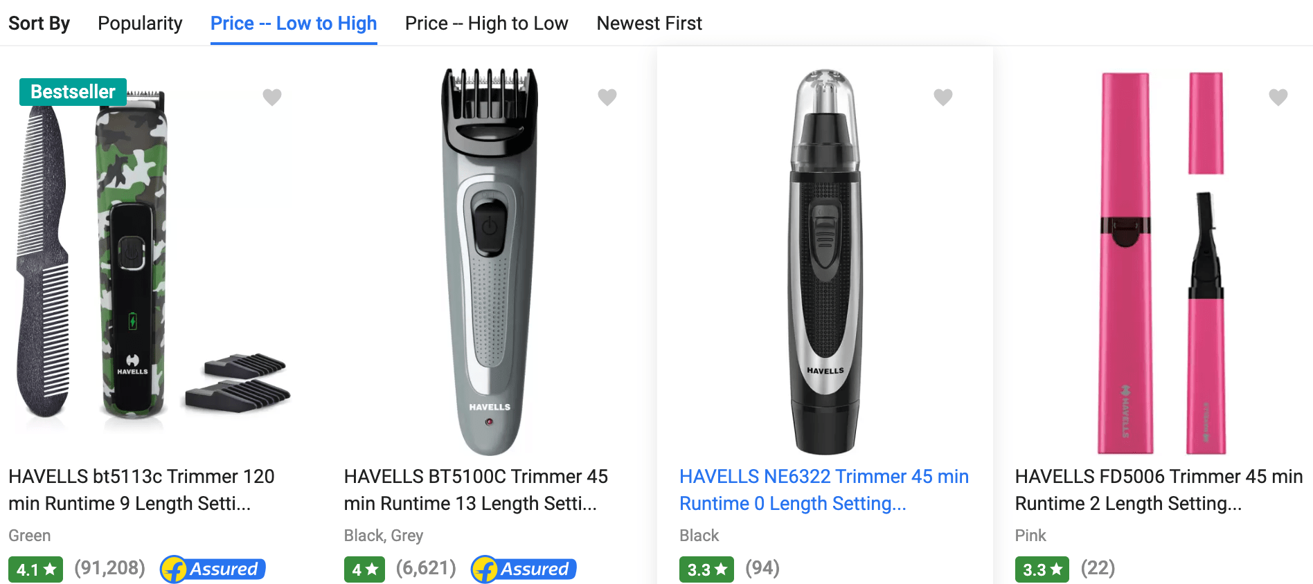 Havells Trimmer Starts at 499
