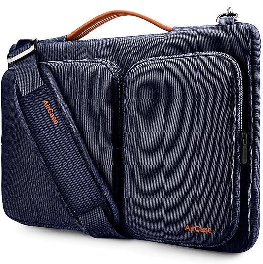 AirCase Laptop Bag Messenger Bag Sleeve for 33.02 cm (13-Inch)/ 35.56 cm (14-inch) Laptop | 2-Multi Pocket (Blue)