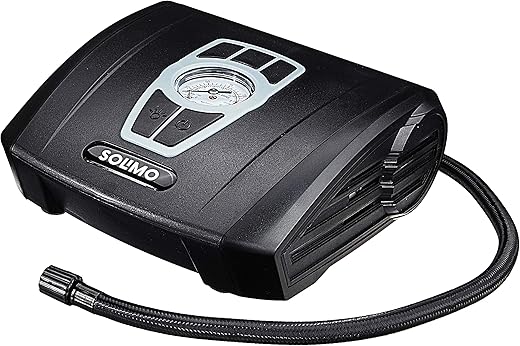 Amazon Brand - Solimo Portable Tyre Inflator, 12V (Black)