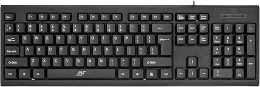 Ant Value FKBRI01 Ultra-Slim Compact USB Wired Keyboard for Mac and PC,Windows 10/8 / 7 / Vista/XP, Spill-Resistant Silent Keyboard – Membrane Water-Resistant Coating 10 Million Keystrokes (Black)