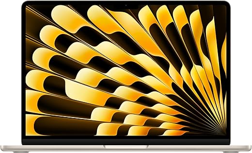 Apple 2024 MacBook Air 13″ Laptop with M3 chip: 34.46 cm (13.6″) Liquid Retina Display, 8GB Unified Memory, 256GB SSD Storage, Backlit Keyboard, 1080p FaceTime HD Camera, Touch ID- Starlight