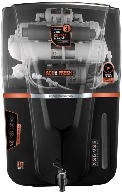 Aqua Fresh Smoke Audi 18 ltr drink pure India 1st BIS (IS 16240 :2023) CM/L8100159306 18 L RO + UV + UF + TDS + ALK + Copper Water Purifier  (Smoke, Black)